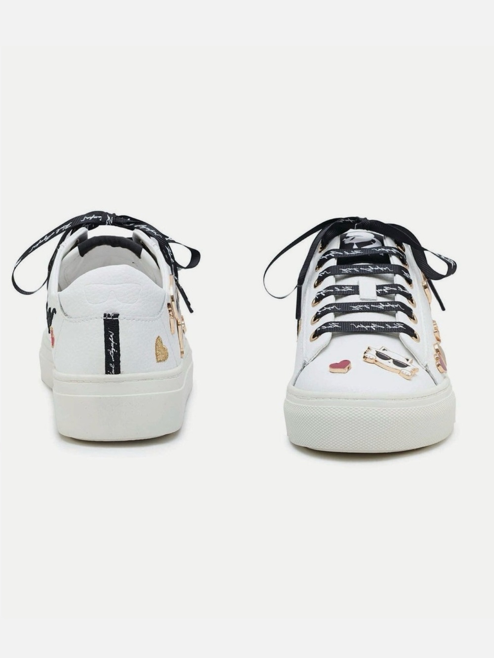 Karl Lagerfeld Sneakers Size 38.5 White Leather K Ikonik Charm Shoes - Picture 3 of 14